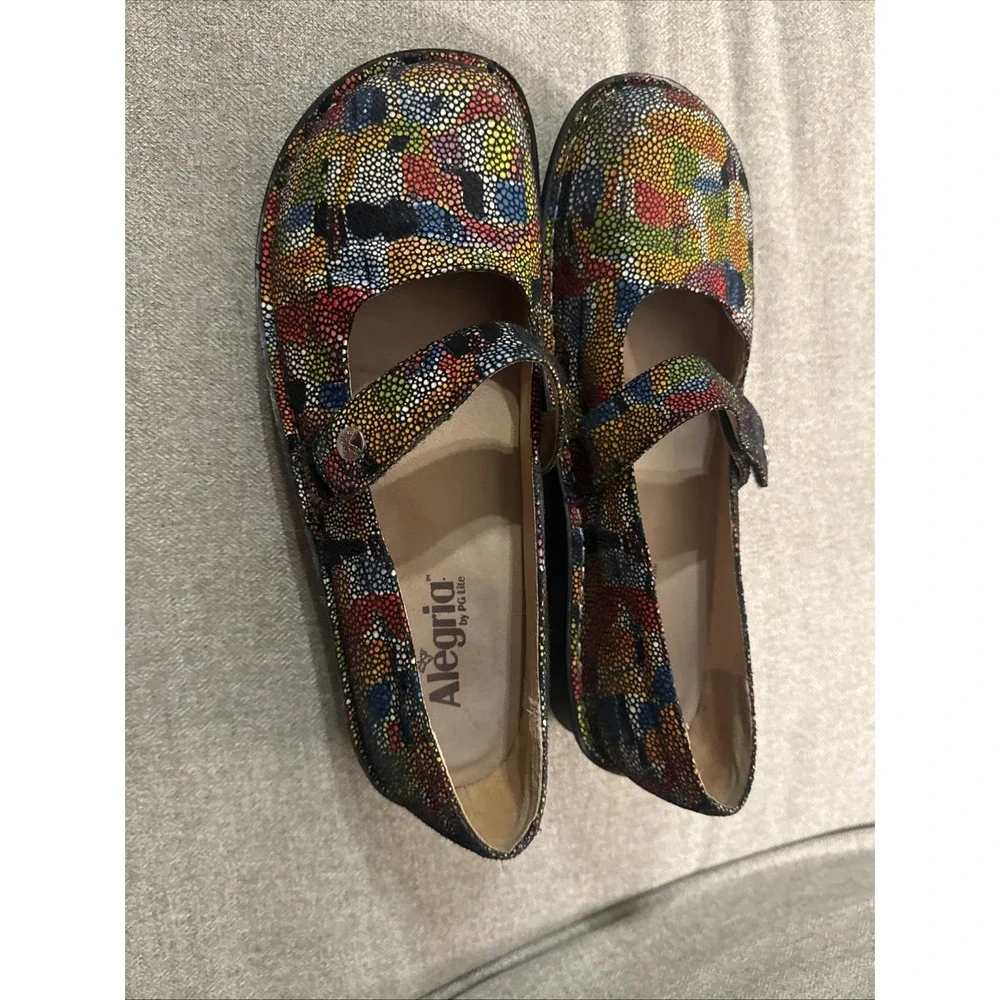 Algeria FEL-180 Mary Jane Stained Glass Shoes Hook & Loop Strap  EU Sz 41 US 9.5 - Picture 10 of 13